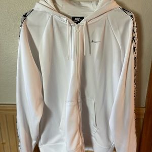 White Nike full zip hoodie.
